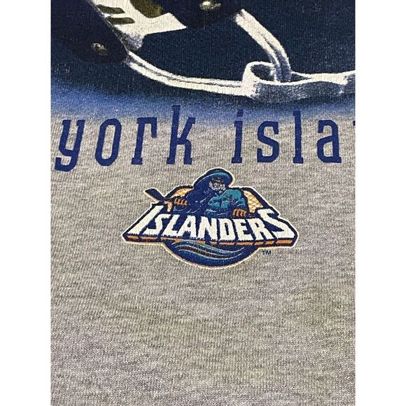 Vintage New York Islanders Fisherman Crewneck Sweatshirt Lee Sport Big Helmet XL - Picture 6 of 9